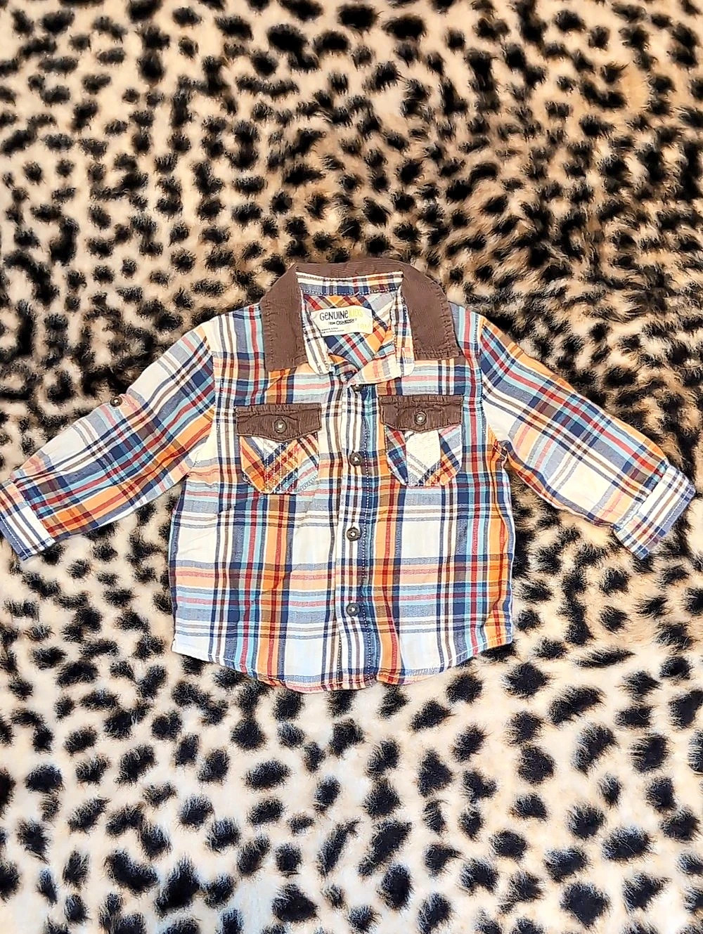 Genuine Kids from OshKosh Plaid Button Down Shirt Baby 18M Like New